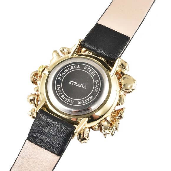 STRADA White & Blue Austrian Crystal Flora & Fauna Theme Nature-Inspired Watch - Picture 5 of 6